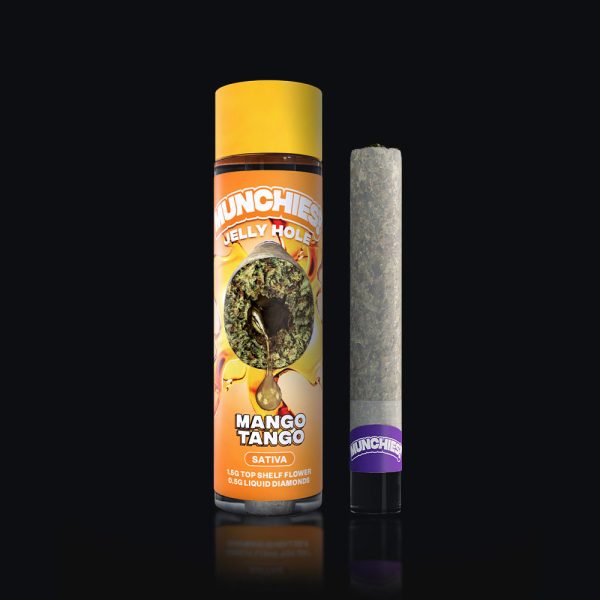 a photo of prerolls jelly hole mango tango delta munchies